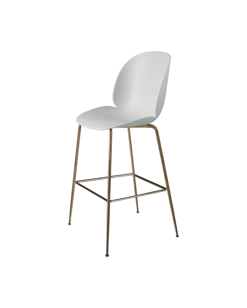 Beetle Bar Chair, Un-Upholstered van GUBI in Lunar Gray, Antique Brass, Conic base – productfoto 3 van 3