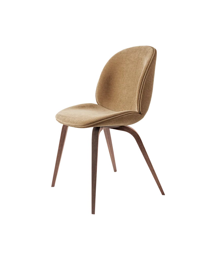Beetle Dining Chair, Fully Upholstered von GUBI in Belsuede Special FR, Dedar (003, Standard), Wood base, American Walnut – Produktfoto 5 von 5