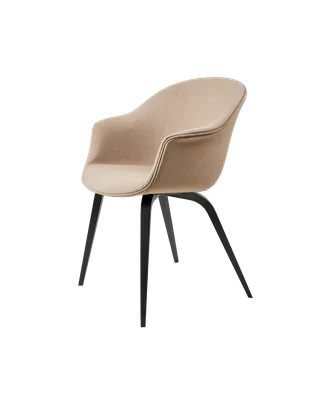 Bat Dining Chair, Fully Upholstered van GUBI in Remix 3, Kvadrat (233, Standard), Wood base, Black Stained Beech – productfoto 4 van 4