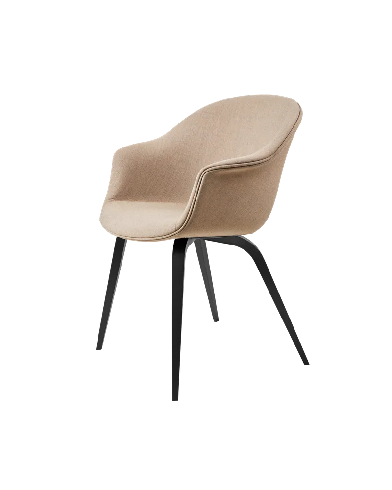 Bat Dining Chair, Fully Upholstered van GUBI in Remix 3, Kvadrat (233, Standard), Wood base, Black Stained Beech – productfoto 4 van 4