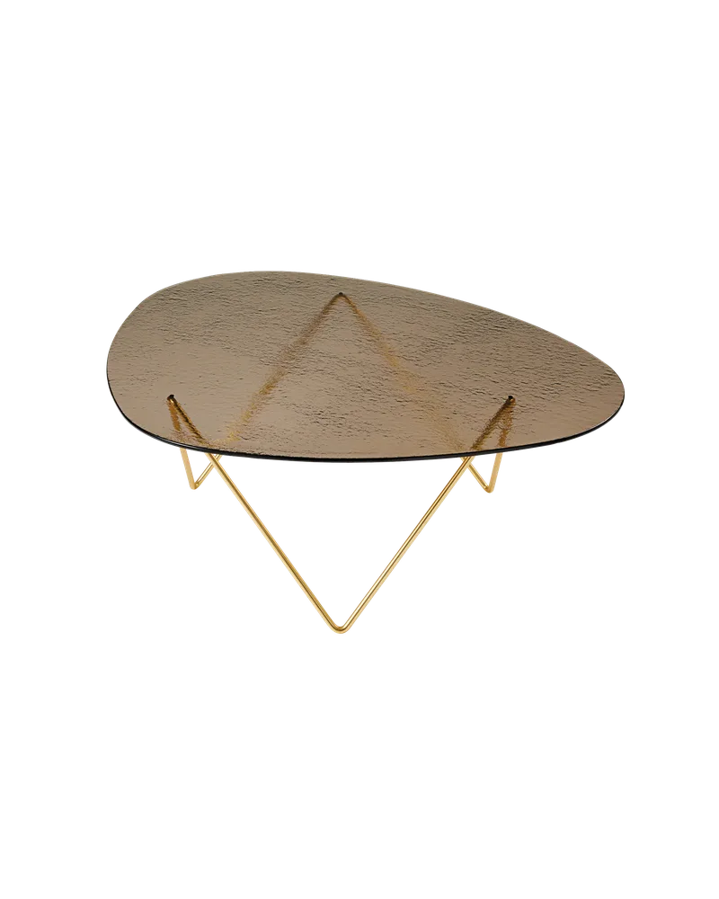 Pedrera Coffee Table von GUBI in Bronze Structured Glass, Brass Semi Matt – Produktfoto