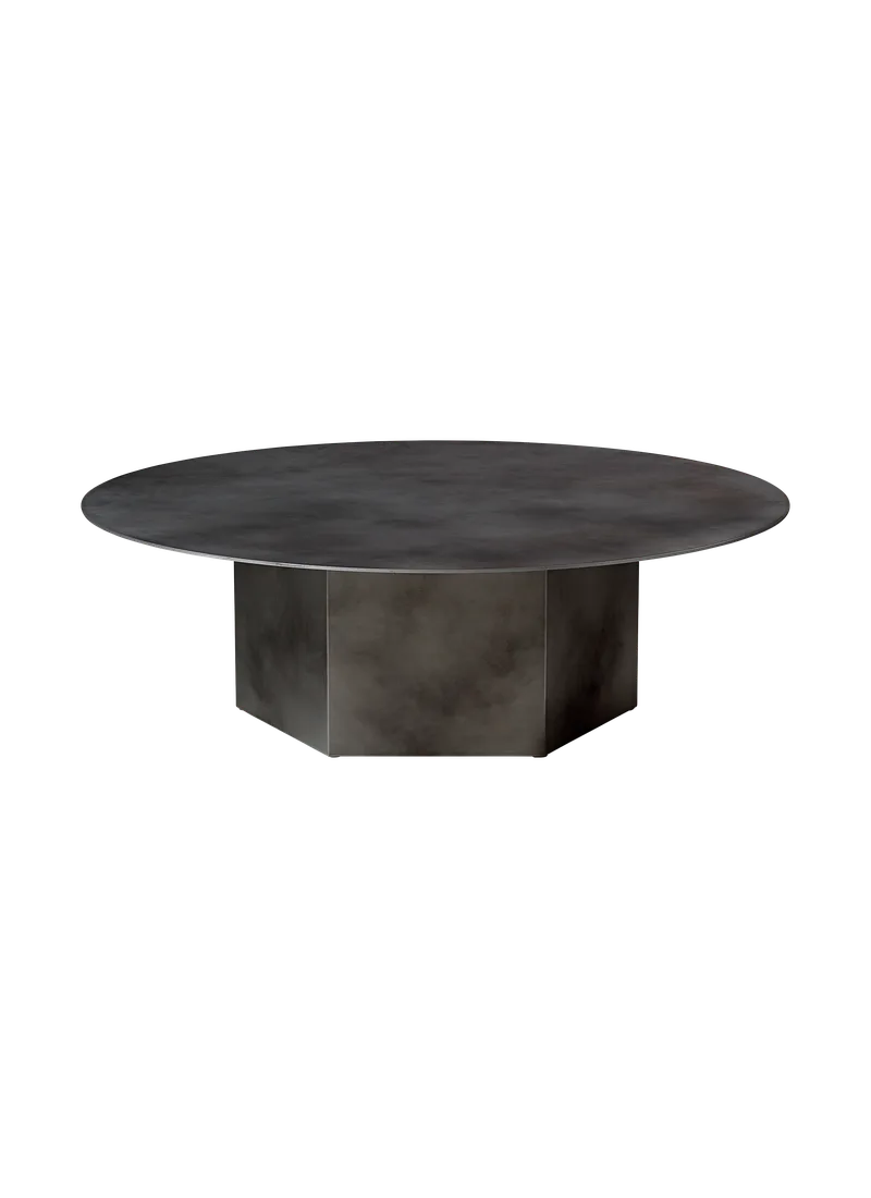 Epic Coffee Table, Round by GUBI in Misty Gray Steel, Misty Gray Steel, Ø110 cm – product photo