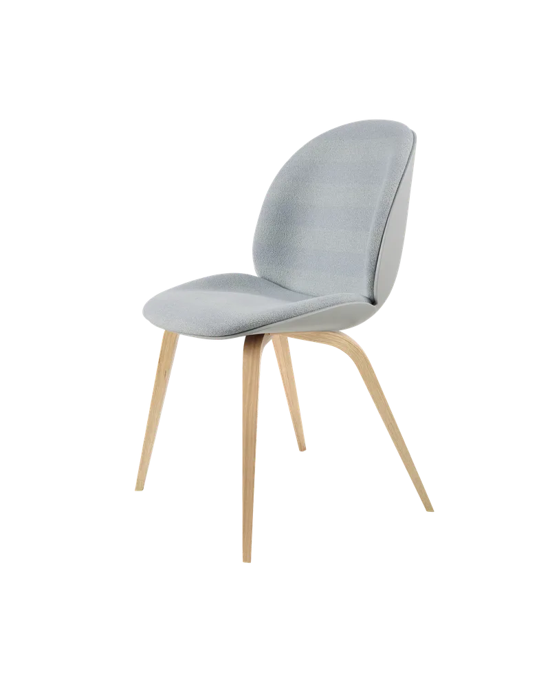 Beetle Dining Chair, Front Upholstered by GUBI in Kvadrat Sahco, Acca Stripe 0731, Oak Semi Matt, Lunar Gray – product photo 5 of 5