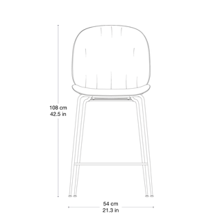 Beetle Soft Counter Chair, Fully Upholstered by GUBI in Sunday, Dedar (112, Standard), Antique Brass – product photo 1 of 3