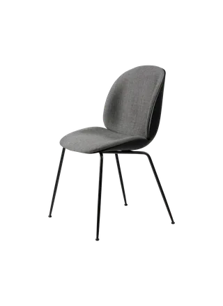 Beetle Dining Chair, Front Upholstered van GUBI in Remix 3, Kvadrat (152, Standard), Matt Black, Black – productfoto 6 van 6