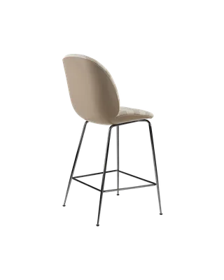 Beetle Counter Chair, 3D Veneer & Front Upholstered by GUBI in New Beige, Black Chrome, Kvadrat Sahco, Acca Stripe 0131 – product photo 3 of 4