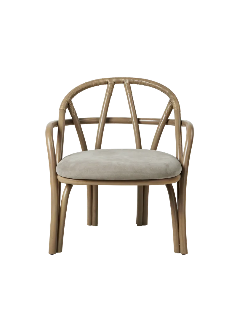 Bistra Lounge Chair by GUBI in Fustagno, GUBI (003, Standard), Olive Stained Rattan – product photo 1 of 7