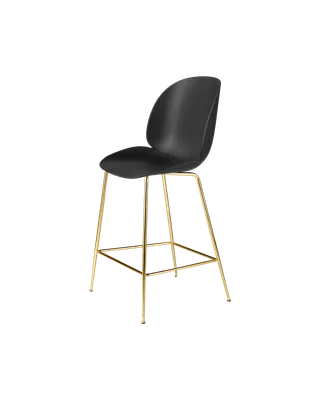Beetle Counter Chair, Un-Upholstered by GUBI in Black, Brass Semi Matt, Conic base – product photo 3 of 3