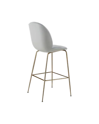 Beetle Bar Chair, 3D Veneer & Front Upholstered by GUBI in Kvadrat Sahco, Acca Stripe 0731, Lunar Gray, Antique Brass – product photo 2 of 4