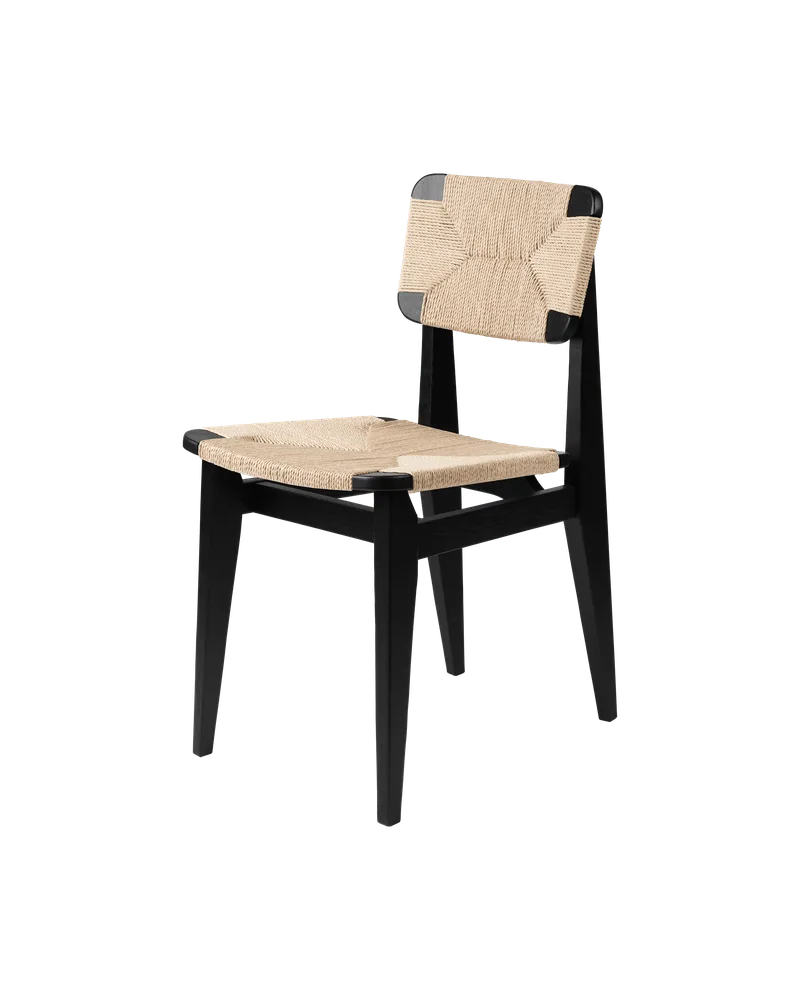 C-Chair Dining Chair by GUBI in Black Stained Oak Matt Lacquered, Paper Cord – product photo