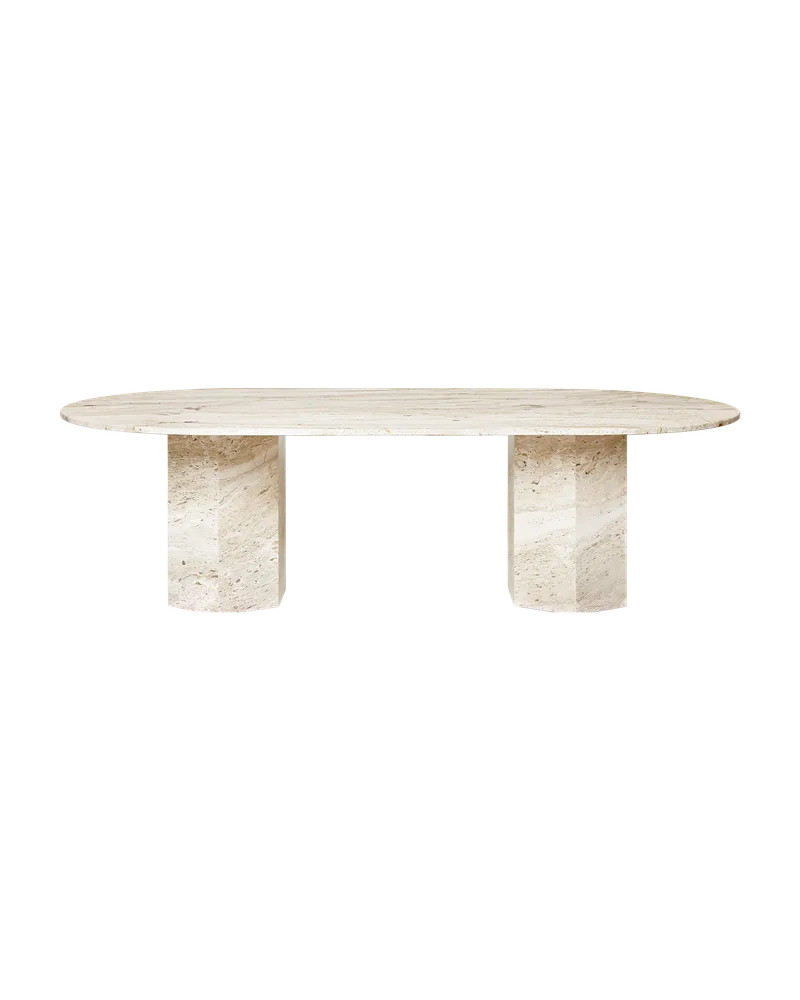 Epic Dining Table, Elliptical de GUBI en Neutral White, Neutral White, 240 × 120 cm – photo du produit