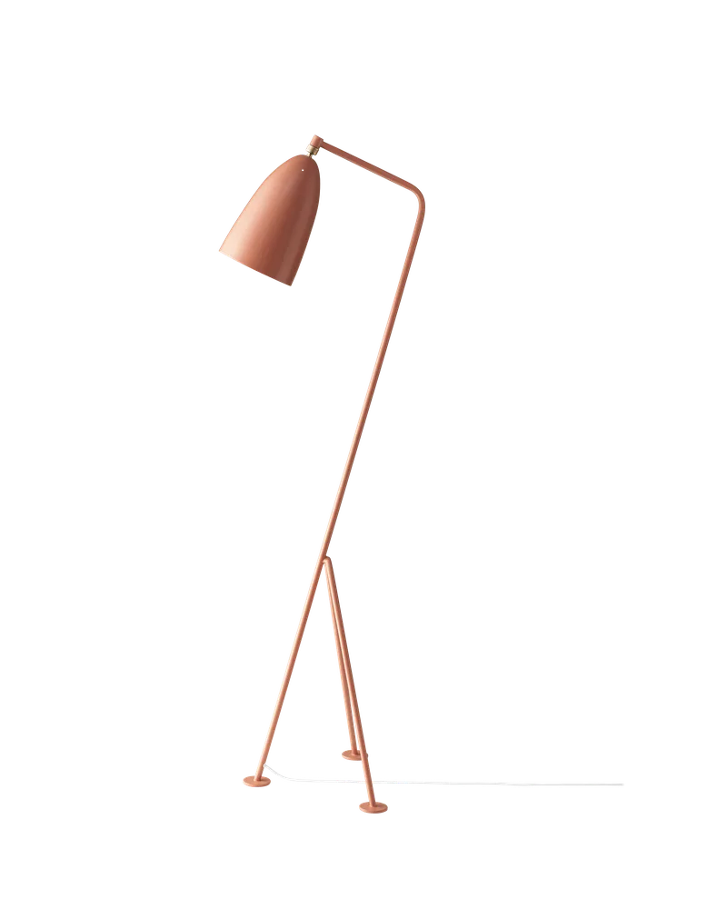 Gräshoppa Floor Lamp by GUBI in Vintage Red Semi Matt, EU – product photo