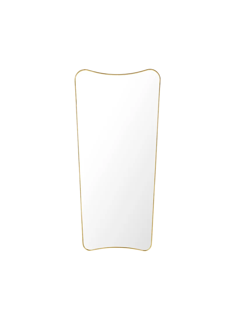 F.A. 33 Wall Mirror by GUBI in Polished Brass, 70 × 146 cm – product photo