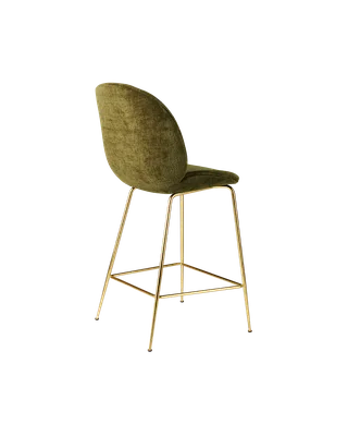 Beetle Counter Chair, Fully Upholstered von GUBI in Conic base, Brass Semi Matt, Mumble, Glamour Group (40, Standard) – Produktfoto 2 von 4