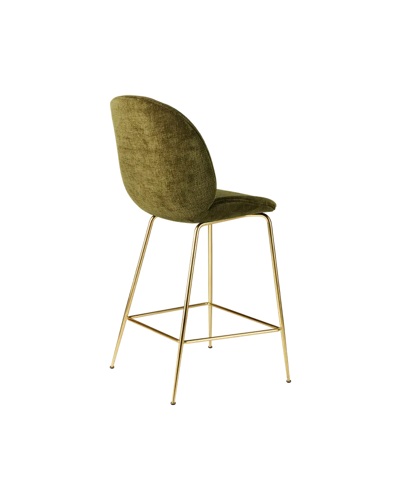 Beetle Counter Chair, Fully Upholstered von GUBI in Conic base, Brass Semi Matt, Mumble, Glamour Group (40, Standard) – Produktfoto 2 von 4