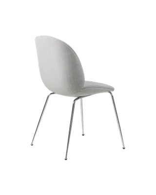 Beetle Dining Chair, Fully Upholstered von GUBI in Remix 3, Kvadrat (123, Standard), Conic base, Chrome – Produktfoto 3 von 5