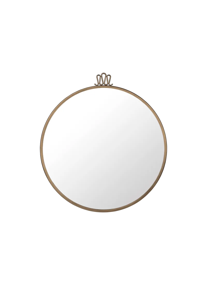 Randaccio Wall Mirror de GUBI en Ø60, Antique Brass – photo du produit