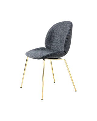 Beetle Dining Chair, Fully Upholstered von GUBI in Around Bouclé, Dedar (023, Standard), Conic base, Brass Semi Matt – Produktfoto 5 von 5