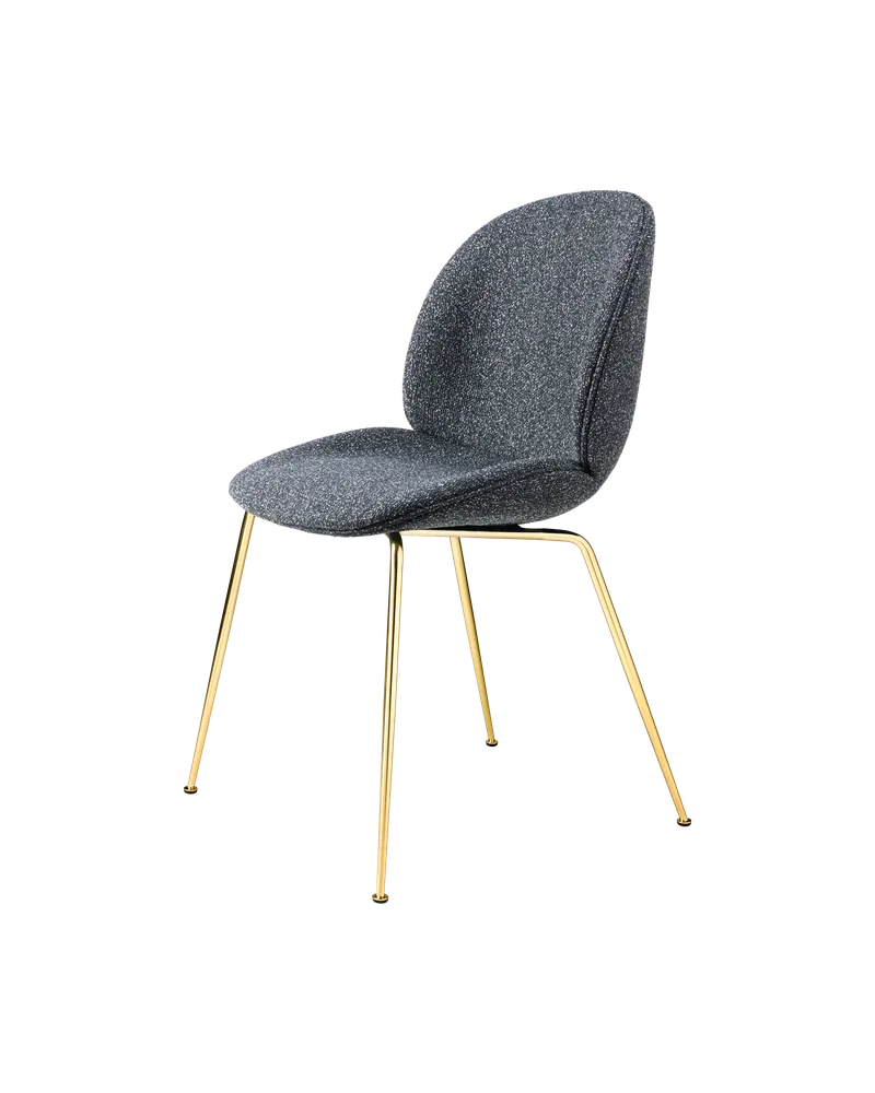 Beetle Dining Chair, Fully Upholstered von GUBI in Around Bouclé, Dedar (023, Standard), Conic base, Brass Semi Matt – Produktfoto 5 von 5