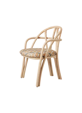 Bistra Dining Armchair by GUBI in Reales Pattern, GUBI (002, Standard), Natural Lacquered Rattan – product photo 7 of 7