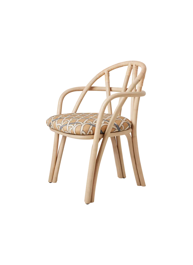 Bistra Dining Armchair by GUBI in Reales Pattern, GUBI (002, Standard), Natural Lacquered Rattan – product photo 7 of 7
