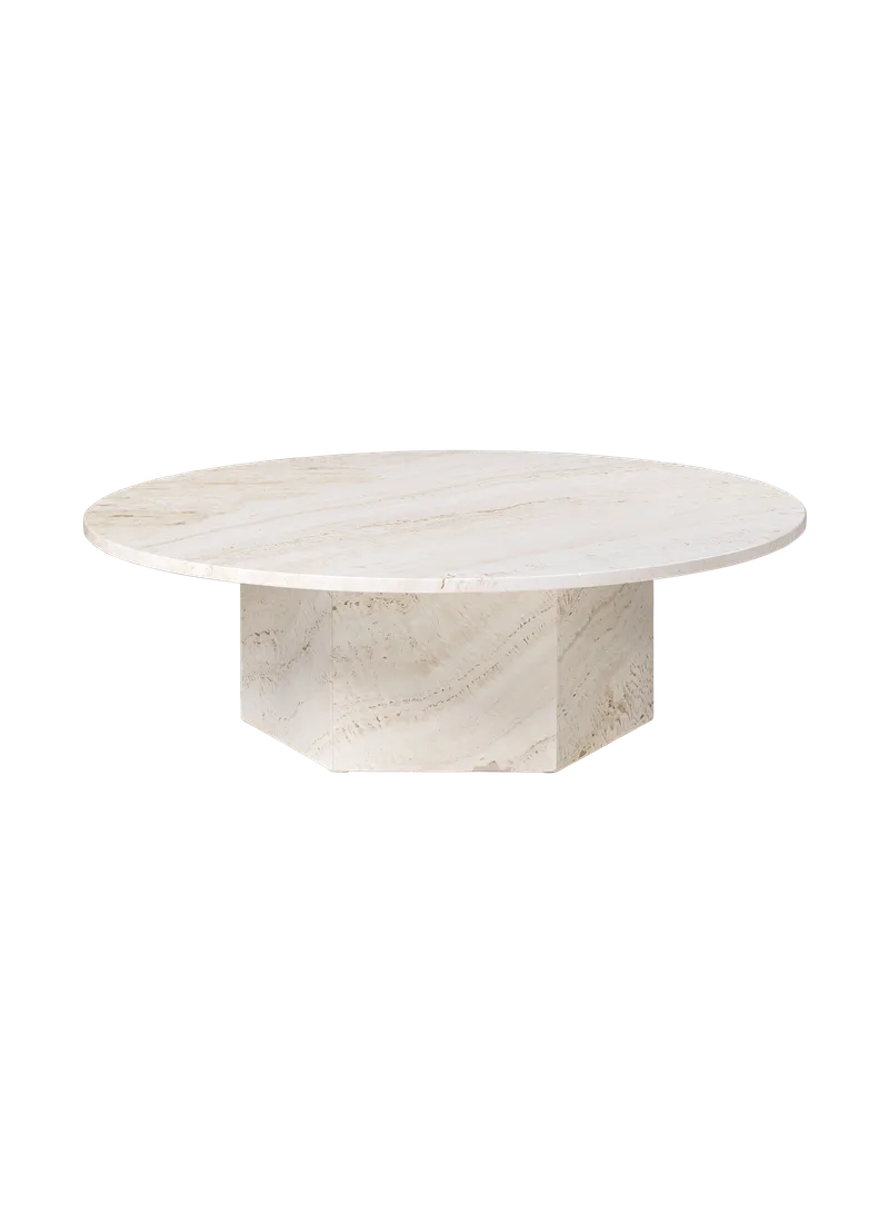 Epic Coffee Table, Round van GUBI in Neutral White, Neutral White, Ø110 cm – productfoto