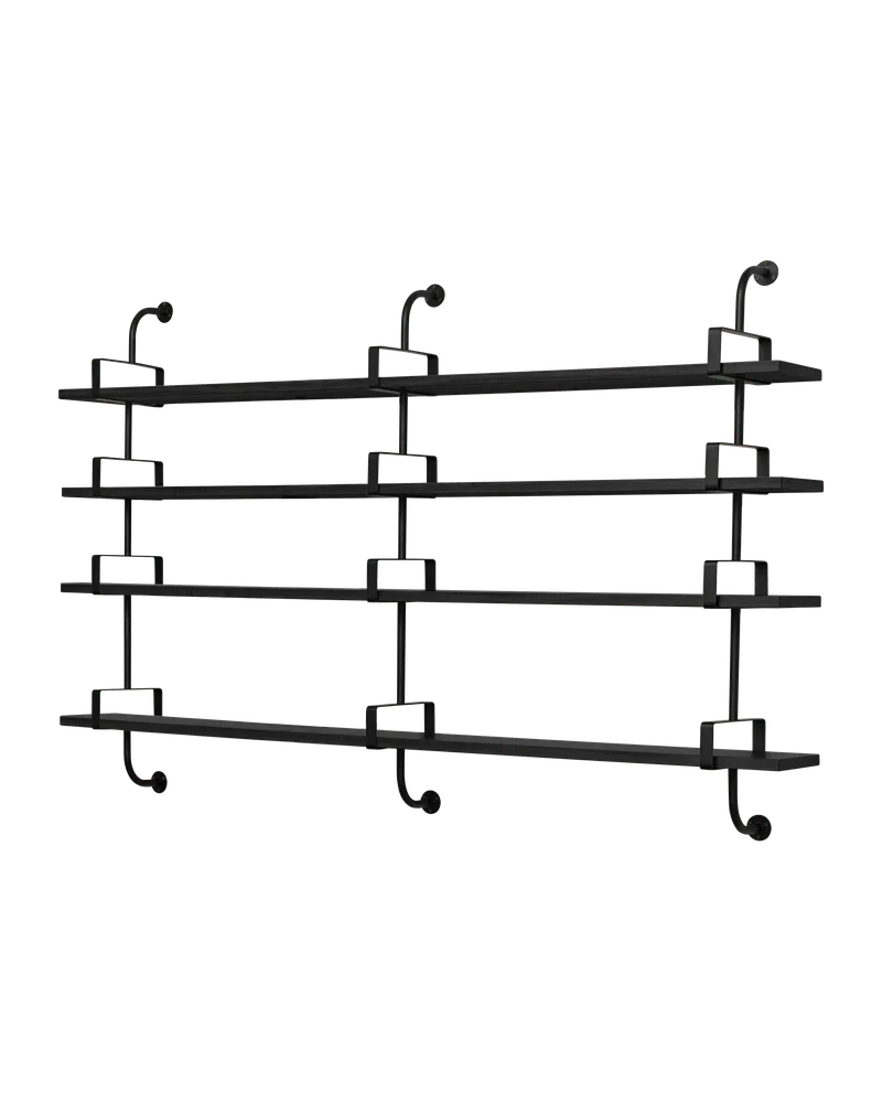 Démon Shelf by GUBI in Black Stained Ash Semi Matt Lacquered, 4 Shelves, Large – product photo