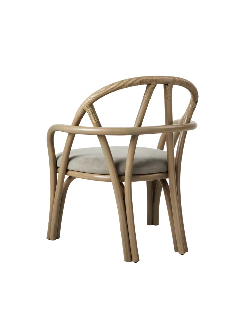 Bistra Lounge Chair by GUBI in Fustagno, GUBI (003, Standard), Olive Stained Rattan – product photo 2 of 7