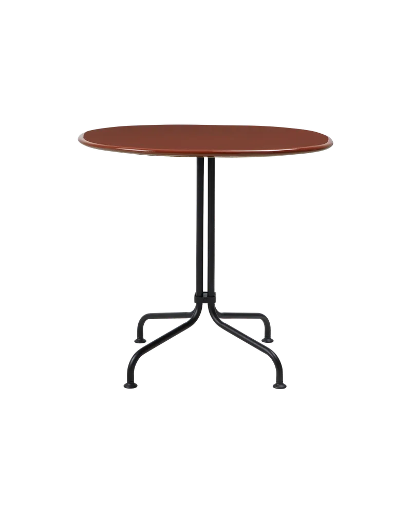 Carmel Bistro Dining Table by GUBI in Rock Red, Black Semi Matt, 75 × 75 cm – product photo 5 of 5
