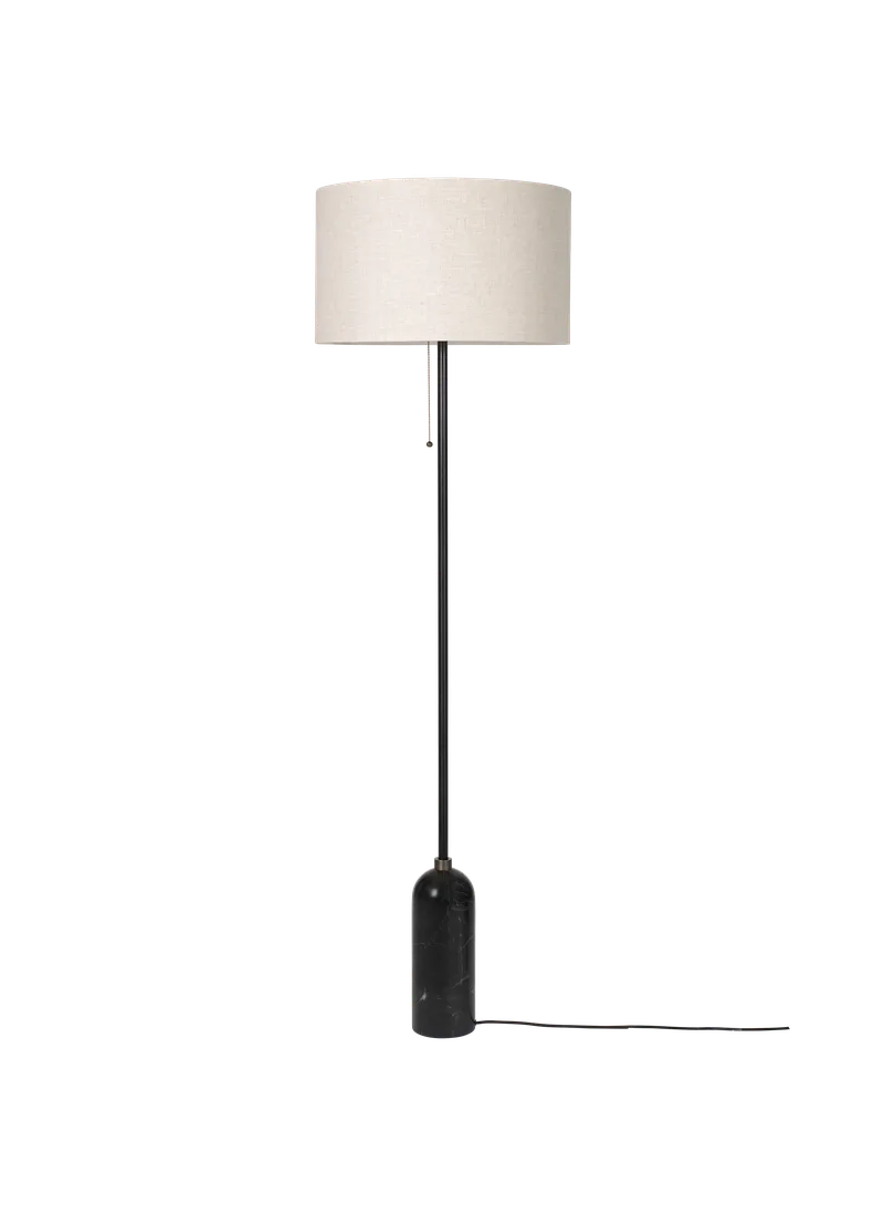 Gravity Floor Lamp by GUBI in Black Marble, Canvas, EU – product photo