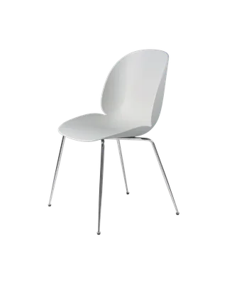 Beetle Dining Chair, Un-Upholstered von GUBI in Lunar Gray, Conic base, Chrome – Produktfoto 3 von 3