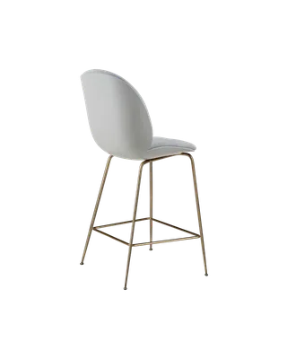Beetle Counter Chair, 3D Veneer & Front Upholstered von GUBI in Lunar Gray, Antique Brass, Kvadrat Sahco, Acca Stripe 0731 – Produktfoto 2 von 4