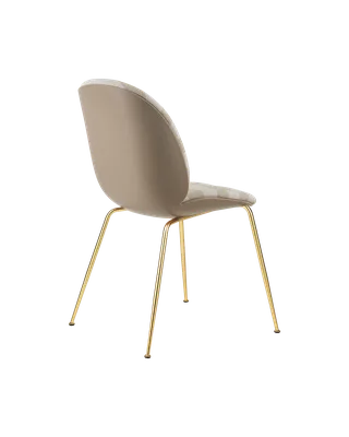 Beetle Dining Chair, Front Upholstered by GUBI in Kvadrat Sahco, Acca Stripe 0131, Brass Semi Matt, New Beige – product photo 3 of 5