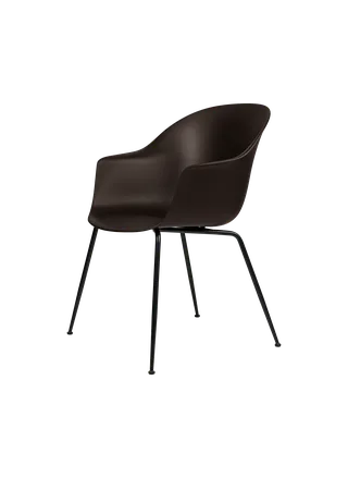 Bat Dining Chair, Un-Upholstered by GUBI in Mocha Brown, Matt Black, Conic base – product photo 3 of 3
