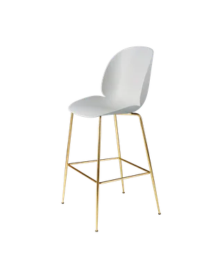 Beetle Bar Chair, Un-Upholstered by GUBI in Lunar Gray, Brass Semi Matt, Conic base – product photo 3 of 3