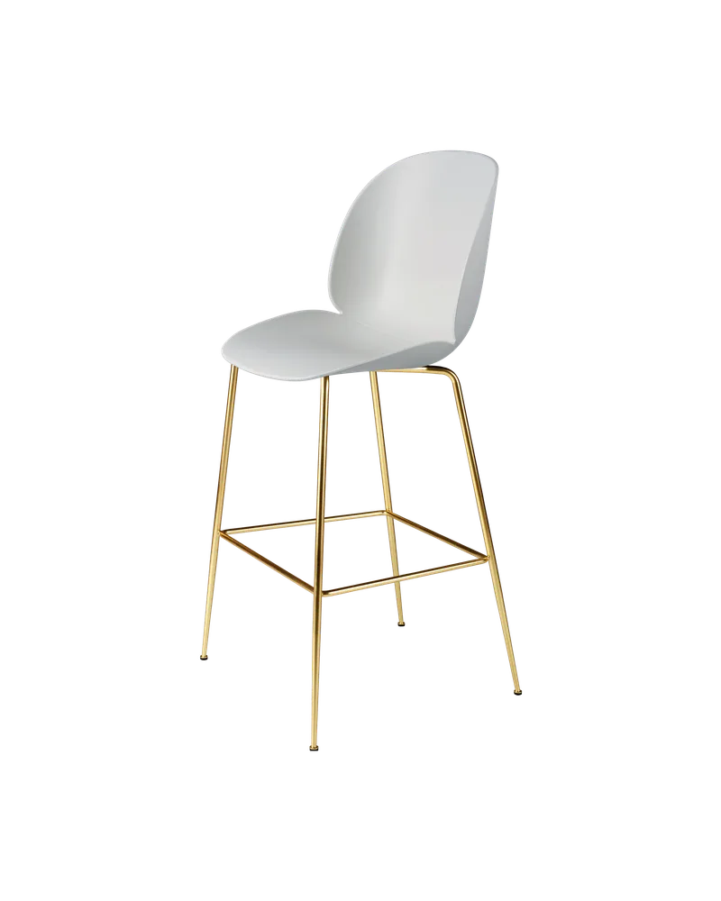 Beetle Bar Chair, Un-Upholstered by GUBI in Lunar Gray, Brass Semi Matt, Conic base – product photo 3 of 3