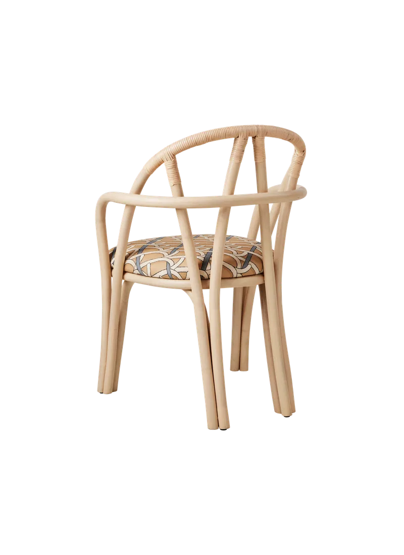 Bistra Dining Armchair by GUBI in Reales Pattern, GUBI (002, Standard), Natural Lacquered Rattan – product photo 2 of 7