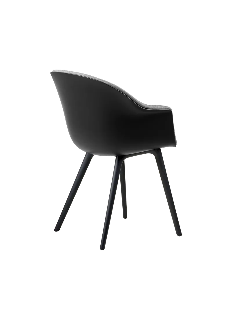 Bat Dining Chair, Front Upholstered by GUBI in Remix 3, Kvadrat (152, Standard), Plastic base, Black – product photo 1 of 5