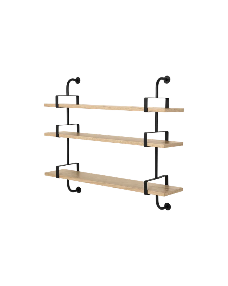 Démon Shelf by GUBI in Oak Semi Matt Lacquered, 3 Shelves, Medium – product photo