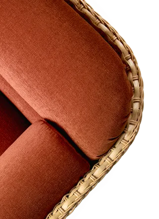 Basket Sofa by GUBI in Belsuede Special FR, Dedar (133, Standard), 3 seater, Rattan – product photo 2 of 7