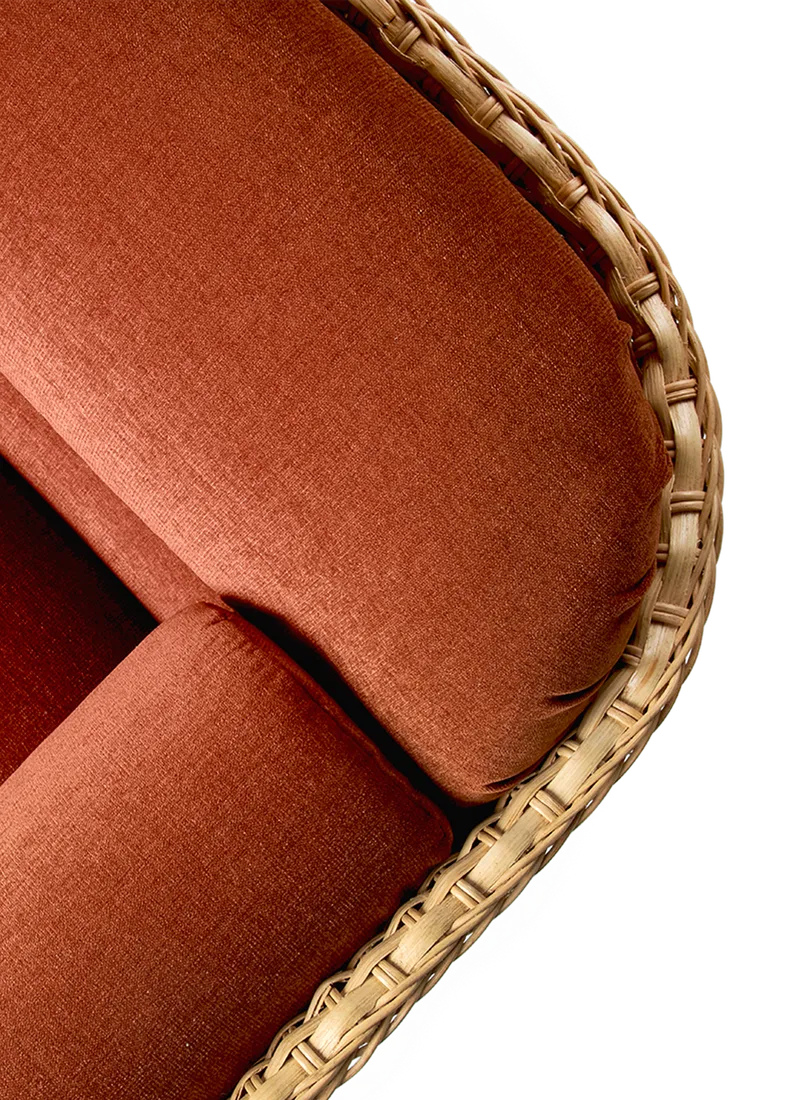 Basket Sofa by GUBI in Belsuede Special FR, Dedar (133, Standard), 3 seater, Rattan – product photo 2 of 7