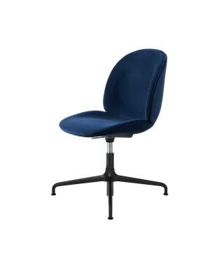 Beetle Meeting Chair, Fully Upholstered van GUBI in Sunday, Dedar (003, Standard), Height adjustable 4-star base, Matt Black – productfoto 5 van 5