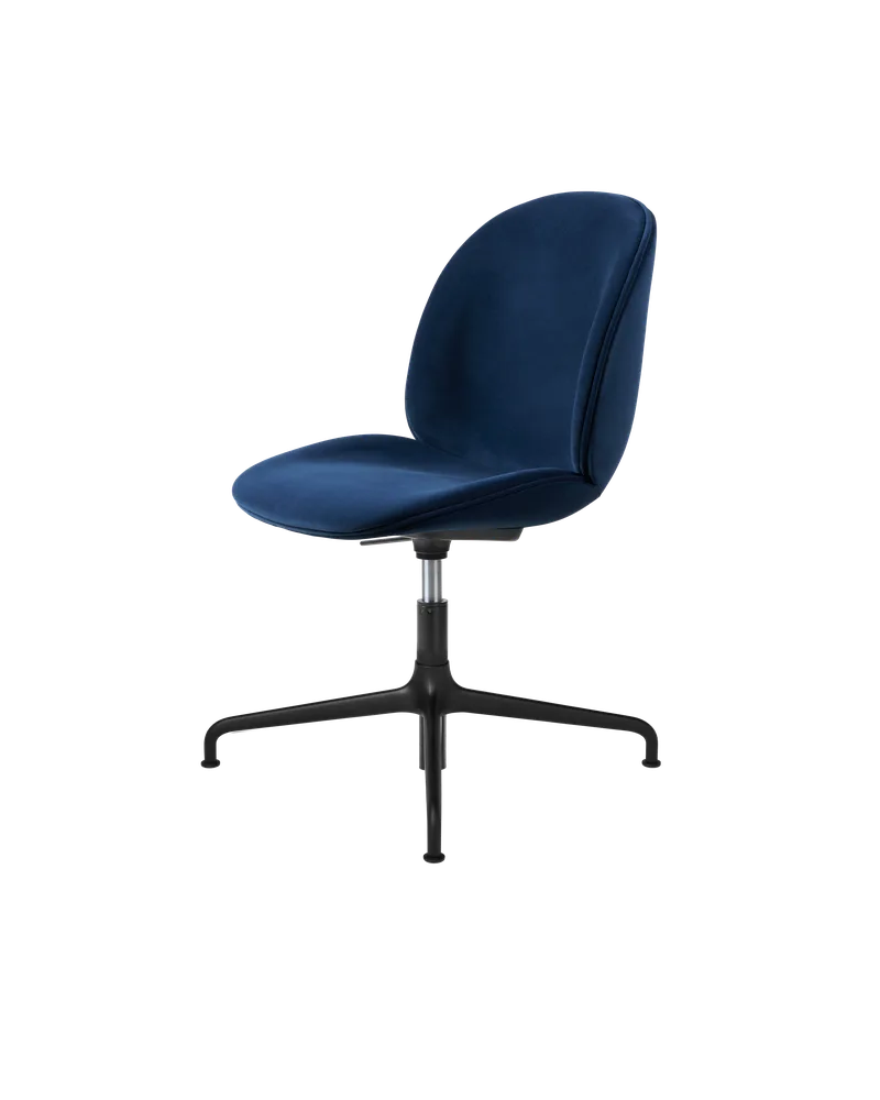Beetle Meeting Chair, Fully Upholstered van GUBI in Sunday, Dedar (003, Standard), Height adjustable 4-star base, Matt Black – productfoto 5 van 5