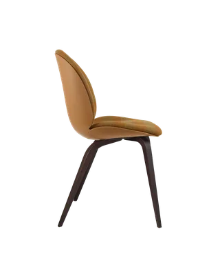 Beetle Dining Chair, Front Upholstered by GUBI in Kvadrat Sahco, Acca Stripe 0331, Smoked Oak, Amber Brown – product photo 3 of 5
