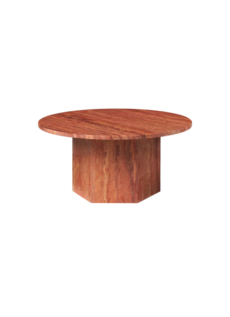 Epic Coffee Table, Round van GUBI in Burnt Red, Burnt Red, Ø80 cm – productfoto