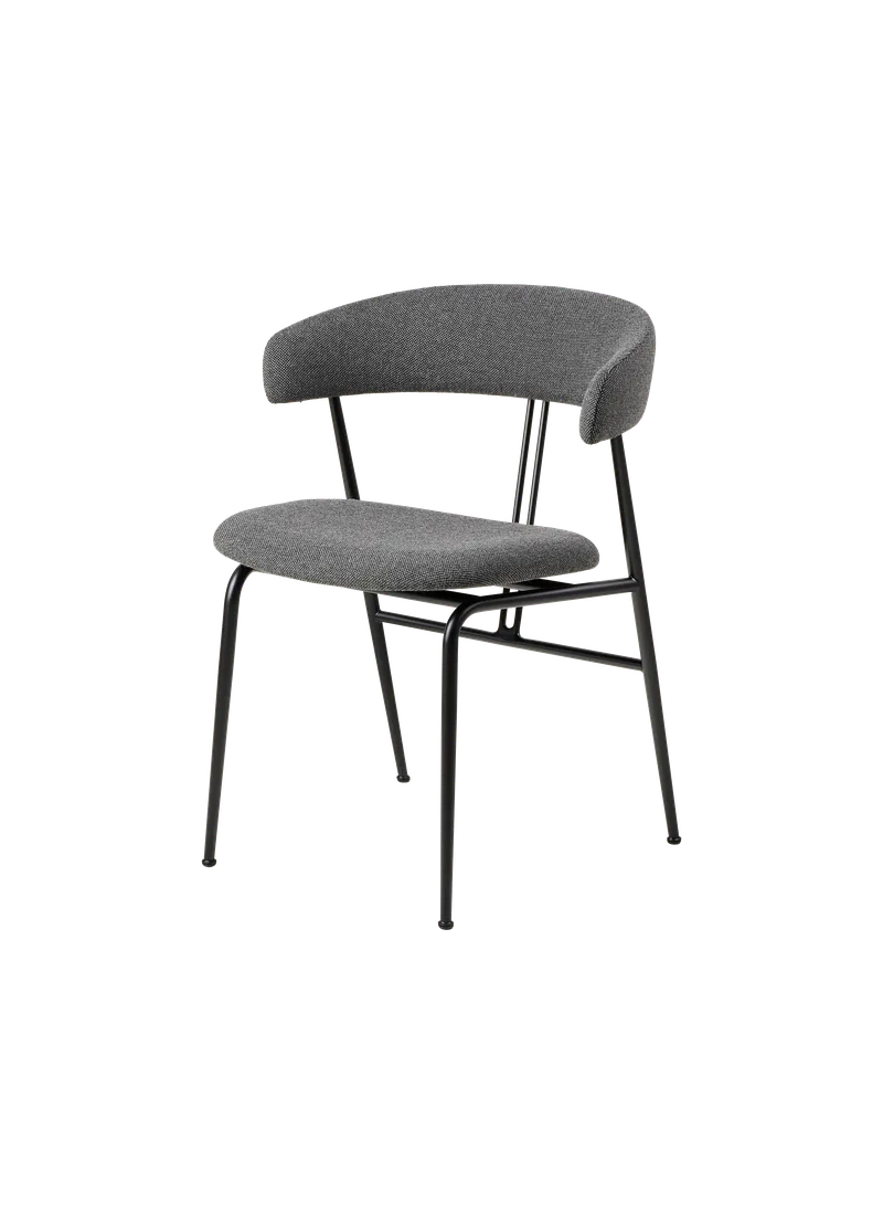 Violin Dining Chair, Fully Upholstered by GUBI in Hallingdal 65, Kvadrat (173, Standard), Black – product photo