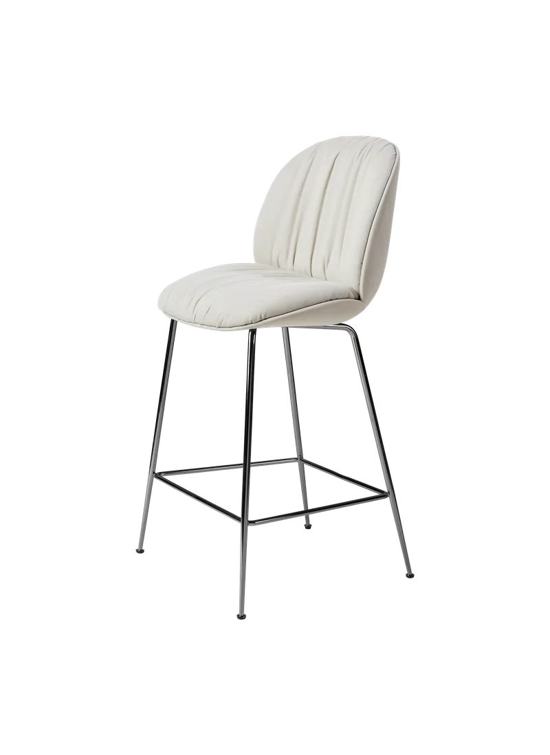 Beetle Soft Counter Chair, Fully Upholstered by GUBI in Reales, GUBI (001, Standard), Black Chrome – product photo 3 of 3