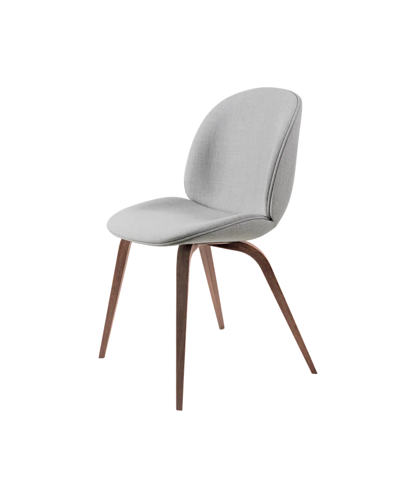 Beetle Dining Chair, Fully Upholstered von GUBI in Remix 3, Kvadrat (123, Standard), Wood base, American Walnut – Produktfoto 5 von 5