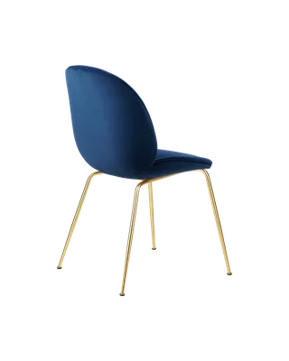 Beetle Dining Chair, Fully Upholstered by GUBI in Sunday, Dedar (003, Standard), Conic base, Brass Semi Matt – product photo 4 of 5