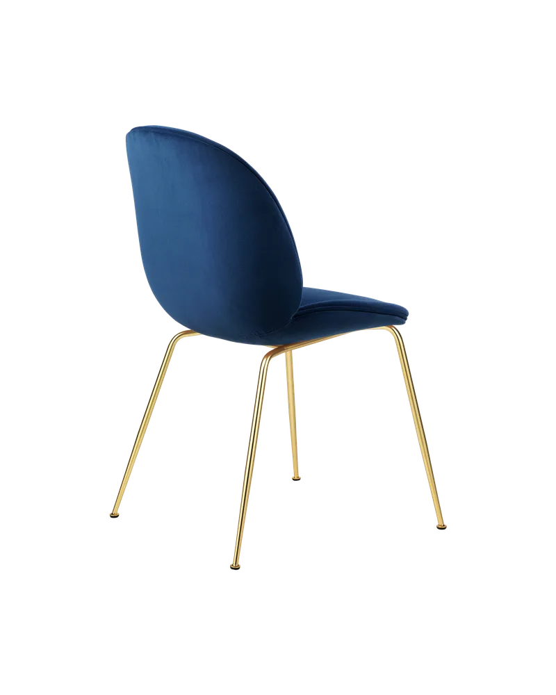 Beetle Dining Chair, Fully Upholstered by GUBI in Sunday, Dedar (003, Standard), Conic base, Brass Semi Matt – product photo 4 of 5